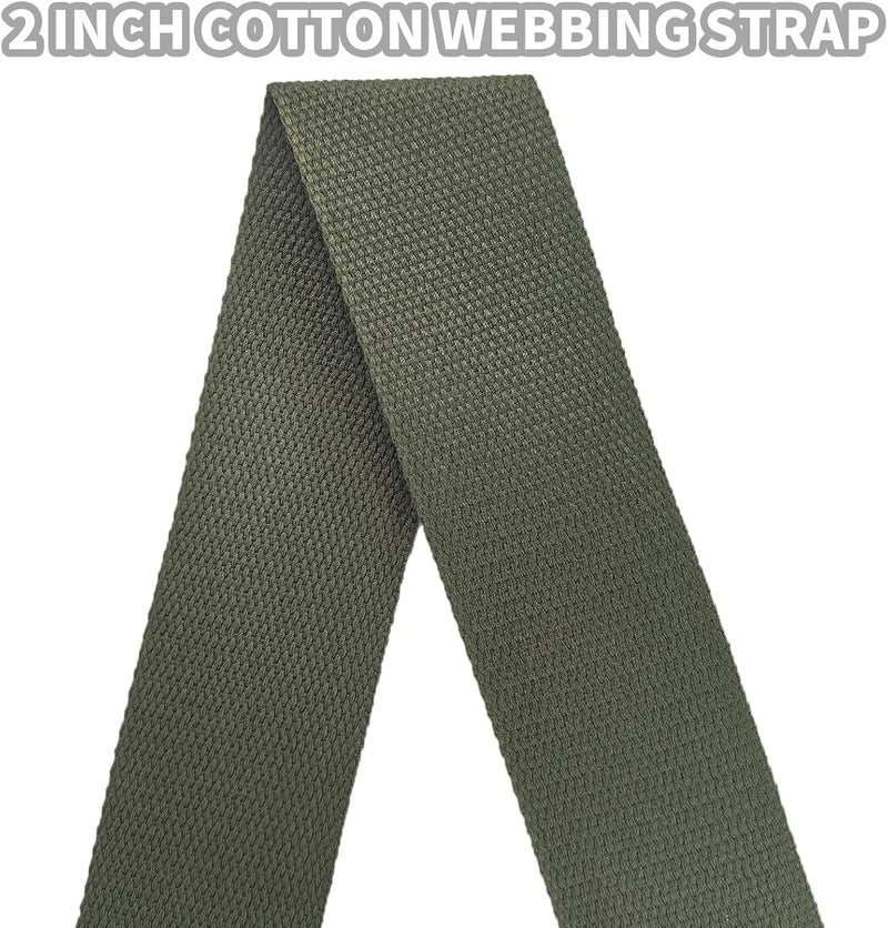 Evora 2 inch Cotton Webbing Braid Handles Bag Strap 15ft High Density Webbing Plain Weave Straps for Cloth Tote Bag, Pet Collars, DIY Projects, Crafts, Outdoor Accessories (Olive 538) - Image 5